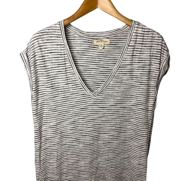 Cloth & Stone Anthropologie Stone Riley Maxi Dress Stripe Size Large Side Slits - Picture 5 of 10